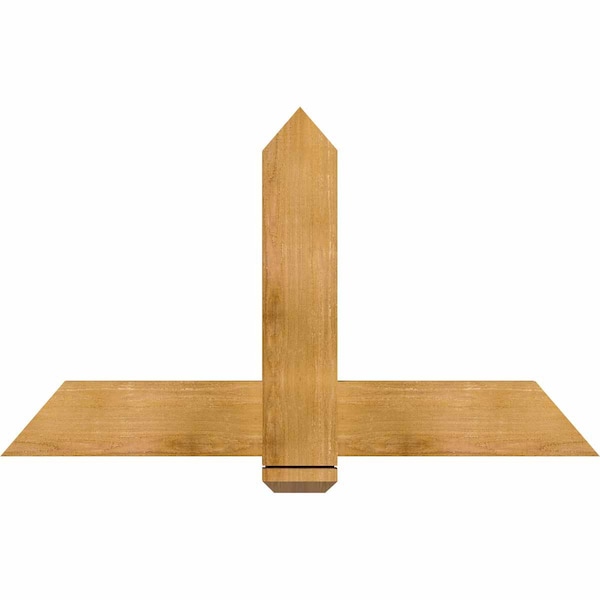 Ekena Millwork Eugene Rough Sawn Timber Gable Bracket, Western Red Cedar, 48"W x 28"H x 2"D x 6"F, 14/12 Pitch GBW048X28X0206EUG00RWR - main